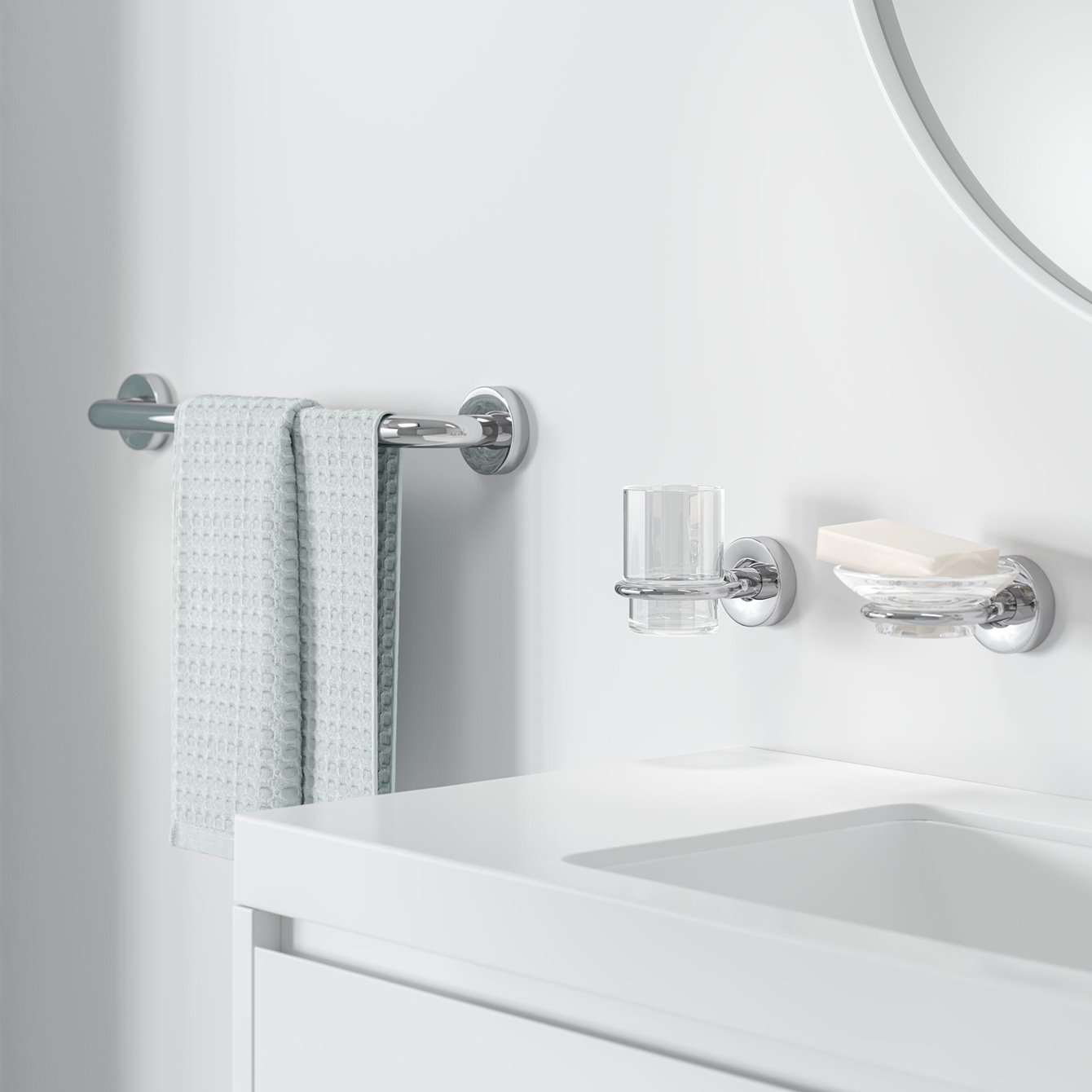 luna handdoekrek en geesa zeepdispener